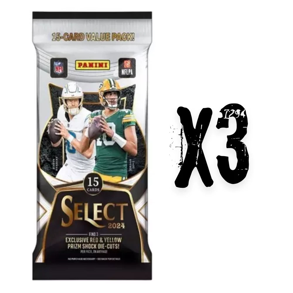 RIP & SHIP - 3x 2024 Panini Select Football 15 Card Fat Packs Sealed