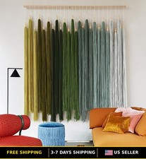 Macrame Wall Hanging Large Yarn Fiber Art Geometric Aesthetic Beaded Decor