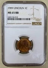 1909 Lincoln Cent NGC MS65RB Red-Brown 1¢ Coin First Year of Issue BU Wheat Cent