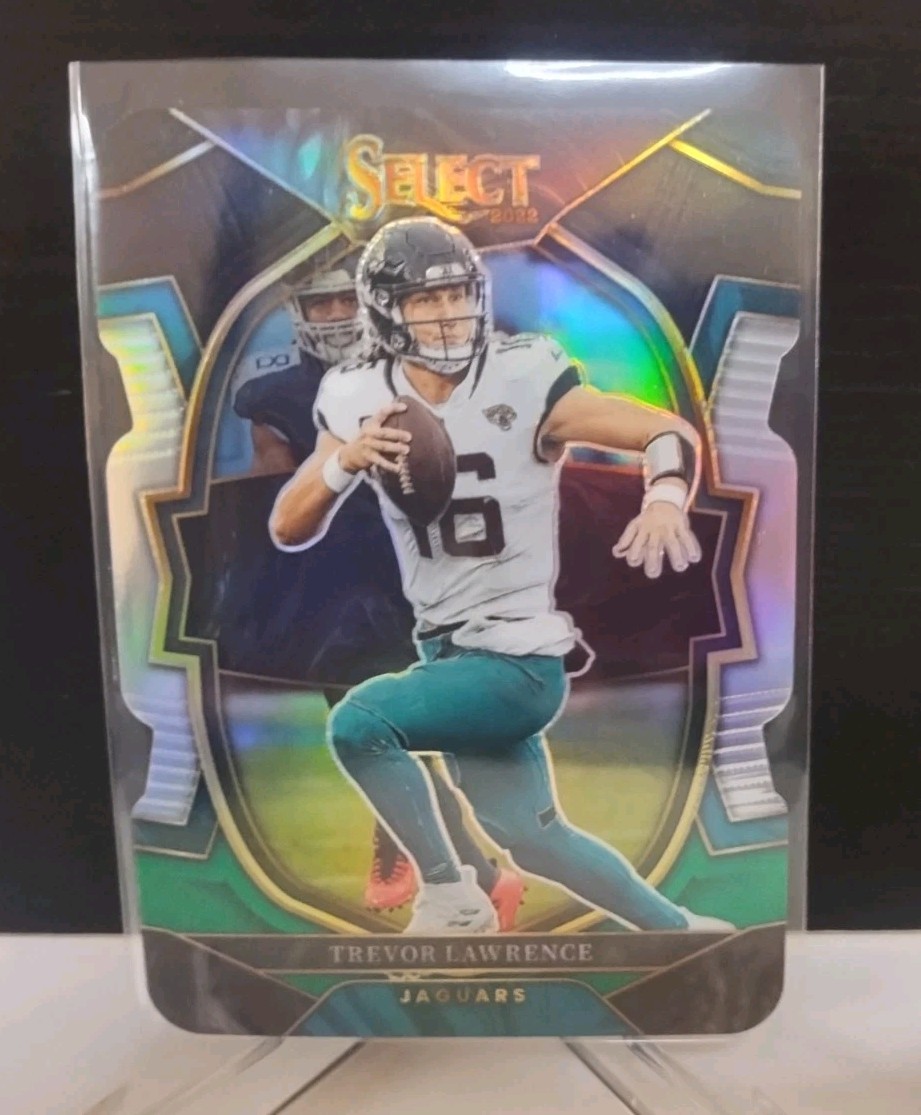 Trevor Lawrence 2022 Panini Select #41 Jaguars Black and Green Prizm Die Cut