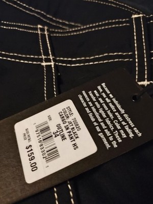 True Religion Men's Cargo Pants with Side & Back Outline