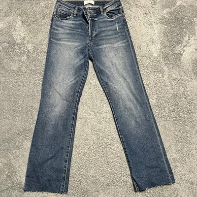 Evereve Jeans Womens 27 The Ever Straight High Rise Jeans Blue Denim KP1033MA1E