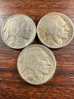 SET OF 3 - 1937 BUFFALO NICKELS 1937-P, 1937-D + 1937-S - FREE SHIPPING!