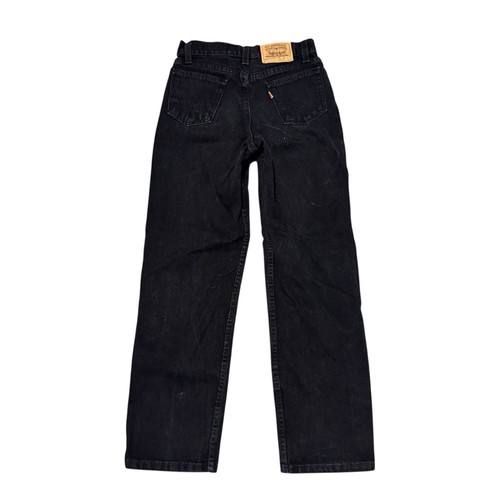 Vintage Orange Tab Levi's 550 Youth Black Denim Jeans Zip Size 14 Reg USA Made - Picture 2 of 6