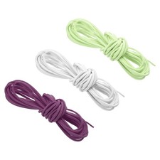 3 Pezzi Corda Pelle 3mm x 4,5m per Collana Bracciale, Verde/Bianco/Viola