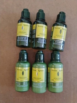 6 LOccitane Verveine Argumes Shampoo Conditioner Shower Gel Body Milk Travel Lot