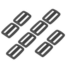 8pcs Plastic Tri-glide Slide Buckle 32mm / 1-1/4 Inch Belt Adjuster Slider,Black