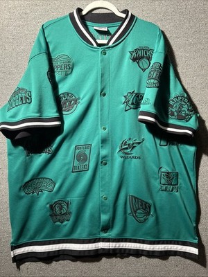 UNIQUE NBA All Teams Logos Warm Up Jacket Sz 3X Boston Celtics Colors NY Knicks