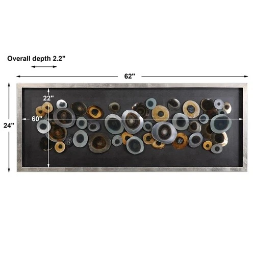 Uttermost Discs MDF Glass and Iron Shadow Box in Brown/Gold/Silver - Picture 3 of 3