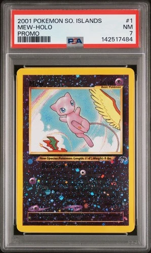 2001 POKEMON SOUTHERN ISLANDS PROMO #1 MEW-HOLO PSA 7
