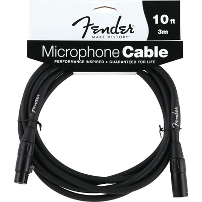 Fender Performance Micro Cable 3 m BLK Black, XLR ma/fe - Kabel
