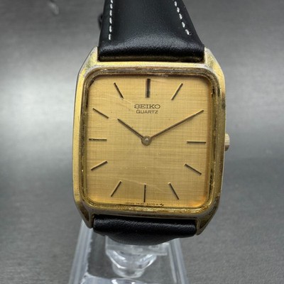 ヴィンテージ SEIKO 7430 ローマン文字盤 タンク 1986年製 Seiko Tank Watch Men 27mm Champagne Dial Gold Tone Octagon 7430