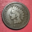 1875 US Indian Head Cent! Lower Mintage! Good/VG! Nice! Old US Coin!