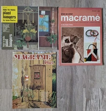 Vintage 1970's Macrame Pattern How to Craft Books Lot Of 3