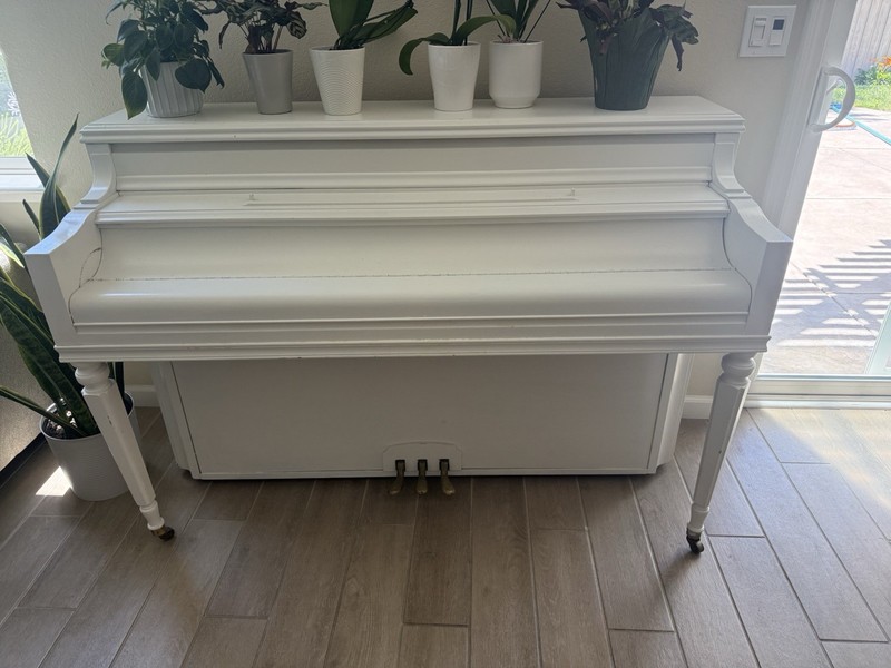 1924 Chickering & Sons Upright Piano White Finish 88 Keys 3 Pedals Made in Ameri