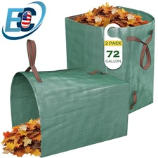 72 Gallon Reusable Yard Waste Bags Foldable Garden Leaf Collector with Handles