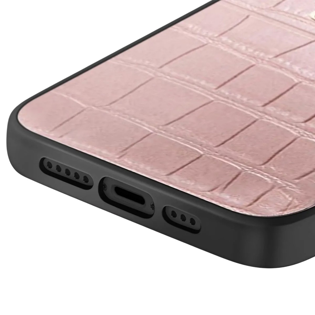 Coque iPhone 13 Pro Guess antichoc texture croco rose anti-rayures - 4