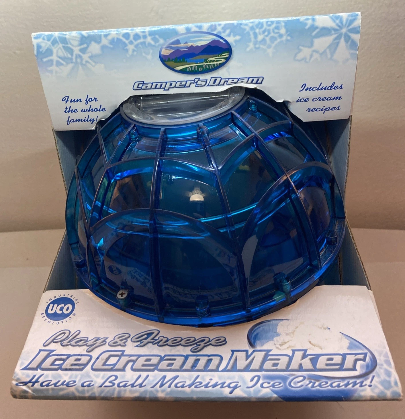 Play & Freeze Original Ice Cream Ball, Make Ice Cream Anywhere Blue - NEW
