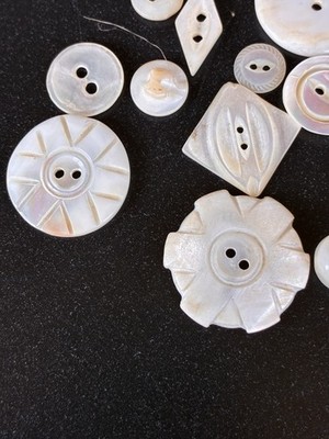 1930 Antique Shell Buttons Assorted Sizes and Style
