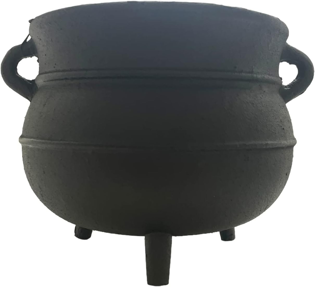 Durable 7" Wide Black Painted Cast Iron Cauldron - Ideal for All Cooking