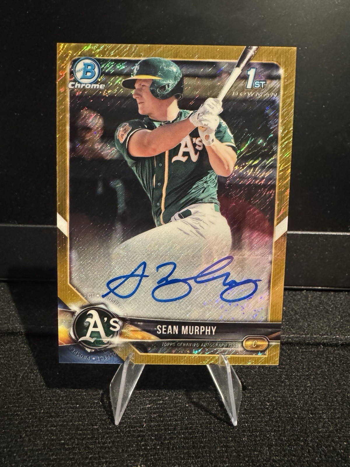 2018 Bowman Chrome 1st Bowman Autograph Sean Murphy #CPA-SMU Gold Shimmer /50