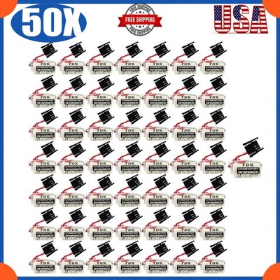   50X For sanyo FDK 3V CR14250SE CR14250SE-R 1747-BA PLC Battery with 3P Plug
