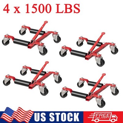 4PCS Car Dolly Wheel Tire Dolly Heavy Duty Skate Auto Repair Moving Dolly 6000LB
