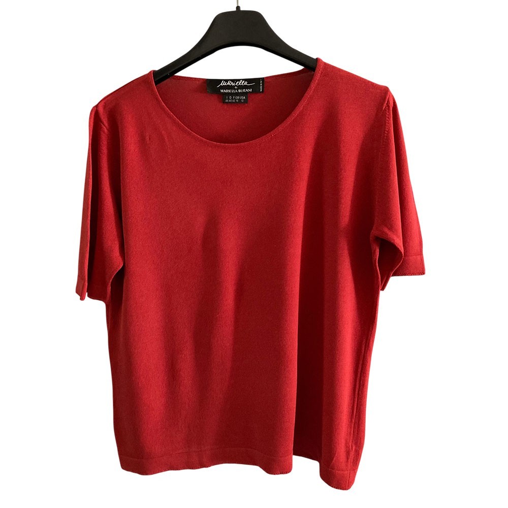 Mariella Burani - IT/46 - Blusa in filo di viscosa e poliammide bordeaux