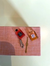 12th scale dressing table accessories – perfume and watches