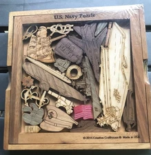 US Navy Hardwood Brain Teaser Puzzle