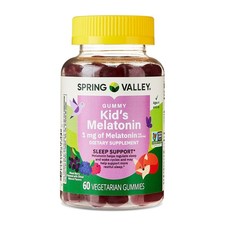 Kids Melatonin Dietary Supplement Gummies, Raspberry, 1 Mg, 60 Count
