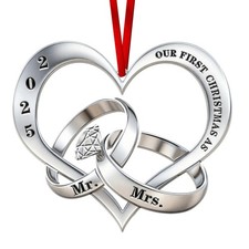 Metal Wedding Gifts 2025: First Christmas Ornament for Newlyweds