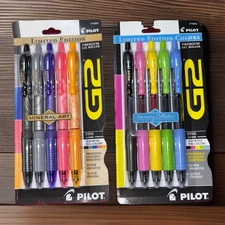 Pilot Roller Pen G2 Limited Edition Retractable Assorted Ink Gel, 2 Packs of 5
