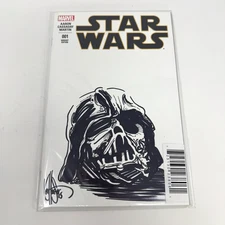 Marvel Star Wars #1 Sketch by Ken Haeser Remarked & Signed Dynamic Forces COA