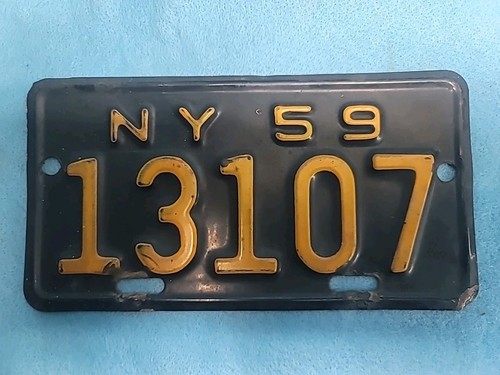 1959 NEW YORK Motorcycle License Plate - # 13107