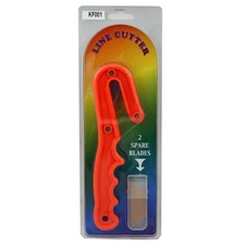 Fishing Line Cable Rope Cutter Scuba Dive Knife w/ 2 Spare Blades - Orange