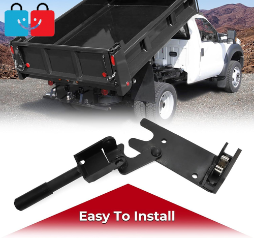 Heavy-Duty Left Tailgate Latch Lock Kit Black Steel, Fits Trucks & Dump Vehicles - Picture 5 of 6