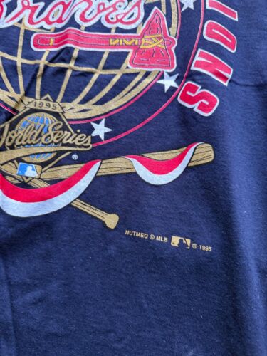 1995 Atlanta Braves World Champs T-Shirt XL TEE WITH-TAGS VTG Tee OLD-STOCK - Picture 3 of 6