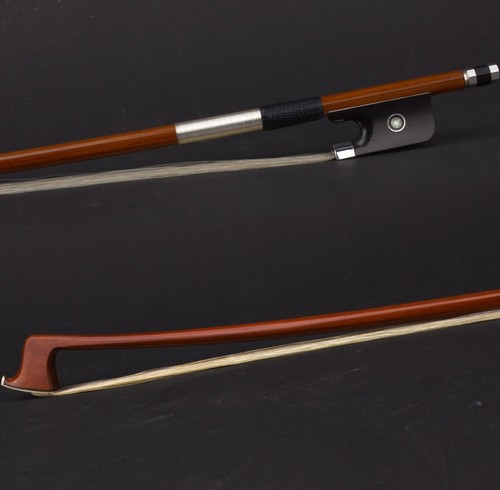 E.Sartory Copy Master Pernambuco Viola Bow Ebony Parisan eye Frog Silver Stiff - Picture 2 of 12