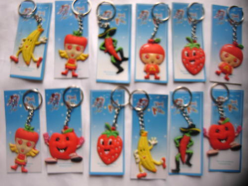 12 Fruit Keyrings for girl's Kids Children Birthday party bags Filler ...