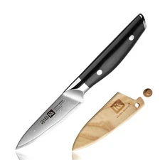 Klaus Meyer Luxor Damascus Steel 3.5 inch Paring Knife with Wood Sheath