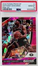 2020 Panini Prizm Anthony Edwards RC Pink Ice Prizm #1 PSA 10 💎Georgia Bulldogs
