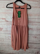 SHEIN EZwear Mini Dress Large Solid Scoop Neck Sleeveless Pink New