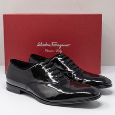 Salvatore Ferragamo Belshaw Black Patent Leather Oxford Size 7 E