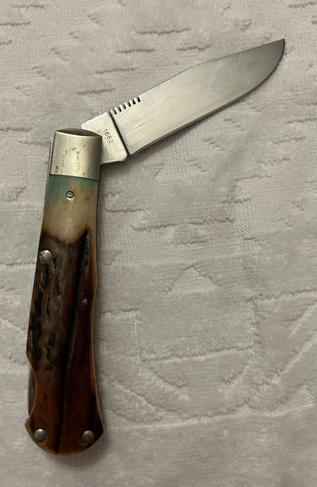 Vintage Cutco 1882 Bullwhip Folding Pocket Knife w/ Original Leather