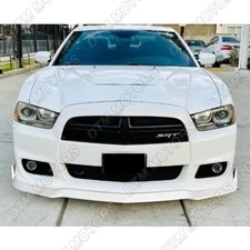 For 2011-2014 Dodge Charger SRT Painted White Front Bumper Body Kit Spoiler Lip