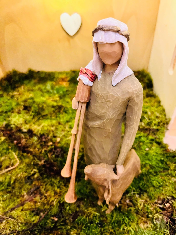 ❤️ Willow Tree Krippenfigur Zampognaro Hirte Sackpfeife Ziege 27183 Deko - Bild 3 von 4