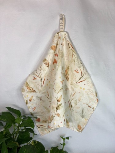 100% Linen Kitchen Towel _Leaves_ European Flax - Picture 2 of 6