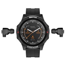 Bluetooth Smart Watch Music Playing 2 in 1 Twins Earbuds Wireless Earphones