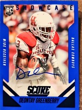 2015 Score Showcase Signatures /99 Deontay Greenberry Rookie Auto RC U. Houston 
